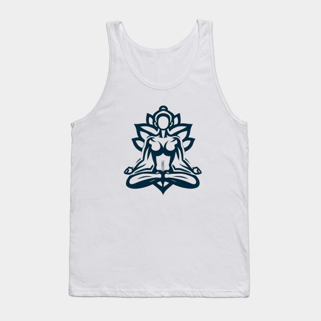 Yoga Lotus Pose | Meditating Yogi Tank Top by Viking shop